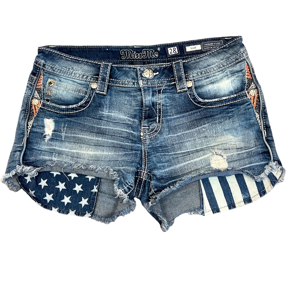 Miss Me distressed denim cut off shorts Size 28